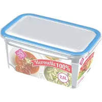 Hega hogar 3x Voedsel plastic bewaarbakje 2,5 liter transparant - Vershoudbakjes