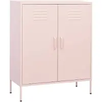 vidaXL Opbergkast 80x35x101,5 cm staal roze
