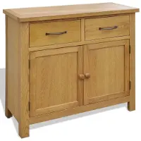 vidaXL Dressoir 90x33,5x83 cm massief eikenhout