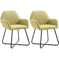 vidaXL Eetkamerstoelen 2 st stof groen