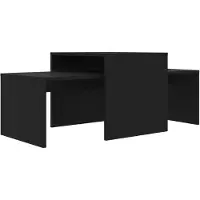 vidaXL Salontafelset 100x48x40 cm bewerkt hout zwart