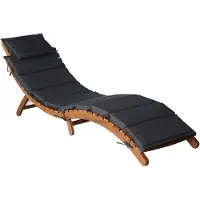 vidaXL | Ligbed | 1-persoon donkergrijs 55 x 184 x 64cm Massief Acaciahout