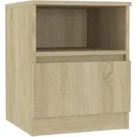 vidaXL Nachtkastje 40x40x50 cm bewerkt hout sonoma eikenkleurig