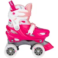 Nijdam Rolschaatsen Verstelbaar - Feather Drops - Roze - Maat 25-28
