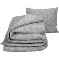 De Witte Lietaer Dekbedovertrek Lea Natural grey Flanel-140 x 200 / 220 cm | 1-Persoons