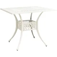 vidaXL Tuintafel 90x90x73 cm gietaluminium wit