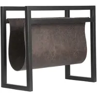 Label51 Wanddecoratie magazinehouder antraciet leder