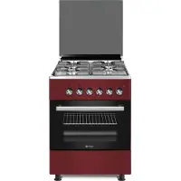 Wiggo WO-E603R(RX) Serie 3 - Gasfornuis - Rood Rvs