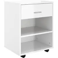 vidaXL Rolkast 46x36x59 cm bewerkt hout hoogglans wit