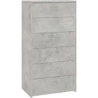 vidaXL Dressoir met 6 lades 50x34x96 cm bewerkt hout betongrijs