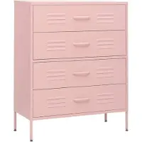 vidaXL Ladekast 80x35x101,5 cm staal roze