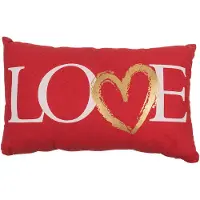 Out of the blue Valentijn cadeau sierkussen rood love 30 x 50 cm - Sierkussens