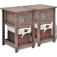 vidaXL Nachtkastjes 2 st hout bruin