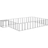 vidaXL Hondenkennel 30,25 m² staal zwart