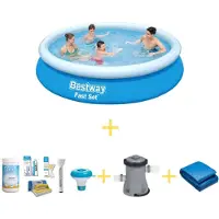 Bestway Zwembad - Fast Set - 366 x 76 cm - Inclusief onderhoudspakket, filterpomp en bodemzeil
