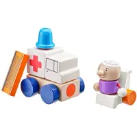 Selecta Spielzeug Speelset Ziekenauto Junior Hout Naturel/wit 7-delig