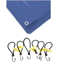 Benson Blauw afdekzeil / dekzeil 2 x 3 meter met 12x spanners haakjes - Afdekzeilen