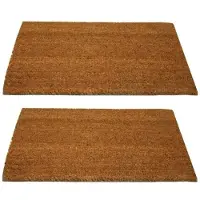 Benson 2x Deurmat van slijtvaste kokosvezels 40 x 60 - Deurmatten