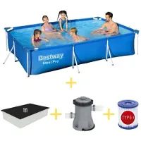 Bestway Steel Pro, rechthoekig zwembad - 300x201x66 cm - 4-delig - S22297
