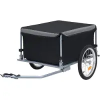 vidaXL Fietstrailer 65 kg zwart en grijs