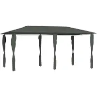 vidaXL Prieel met paalhoezen 160 g/m² 2,98x5,3x2,59 m antracietkleurig