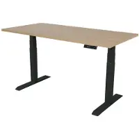 Sedero Elektrisch verstelbaar bureau - 140x80 cm - Dual motor - Zwart / Eiken