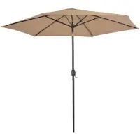 vidaXL Parasol met metalen paal 300 cm taupe