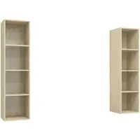 vidaXL Tv-wandmeubelen 2 st bewerkt hout sonoma eikenkleurig