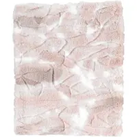 Dutch decor - ROEL - Plaid bontlook 130x170 cm - zand - beige - roze - wit - superzacht - Deken