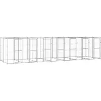 vidaXL Hondenkennel 16,94 m² gegalvaniseerd staal