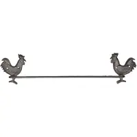 Clayre & Eef Bruine Handdoekhouder hanen 51*8*13 cm 6Y3039
