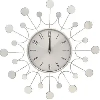 vidaXL Wandklok, zilverkleurig, 40 cm, metaal