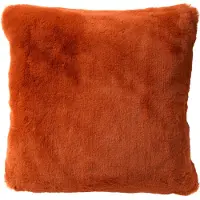 Dutch decor - ZAYA - Kussenhoes 60x60 cm - bontlook - effen kleur - Potters Clay - oranje