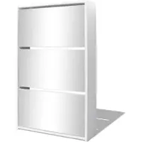 vidaXL Schoenenkast drielaags met spiegel 63x17x102,5 cm wit
