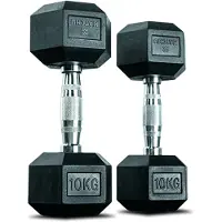 Matchu Sports Hexa dumbbell 10 kg - Zwart - 20000 - Rubber