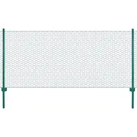 vidaXL Draadgaashek met palen 25x0,5 m staal groen
