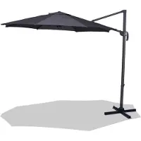 Homra Zweefparasol met voetpedaal Ø300 cm Homra - Inclusief 4 Vulbare Tegels&Beschermhoes - Grijs