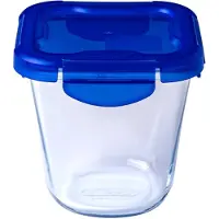 Pyrex - Cook & Go Lunchbox met Deksel 800 ml Set van 3 Stuks - Transparant/Blauw