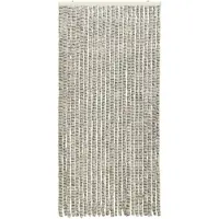 vidaXL Vliegengordijn 100x220 cm chenille licht- en donkergrijs