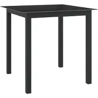 vidaXL Tuintafel 80x80x74 cm aluminium en glas zwart