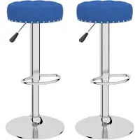 vidaXL Barkrukken 2 st stof blauw
