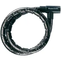 Masterlock Steel armoured cable 1.20m x Ø 22mm w/keysvinyl cover - colour : blac - 8115EURDPS