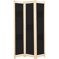 vidaXL Kamerscherm met 3 panelen 120x170x4 cm stof zwart