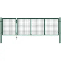vidaXL Tuinpoort staal 350x100 cm groen