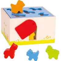 Goki Sorteerkist - Boerderijdieren - 16,5X16,5X9,5Cm - Hout - 1 Jaar