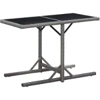 vidaXL Tuintafel 110x53x72 cm glas en poly rattan antraciet