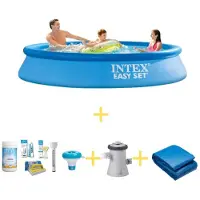 Intex Easy Set Zwembad - 305 x 61 cm - Inclusief onderhoudspakket, filterpomp en bodemzeil