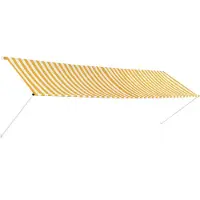 vidaXL Luifel uittrekbaar 400x150 cm geel en wit