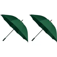 Falcone 2x Stormparaplu donkergroen 130 cm - Paraplu's