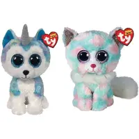 TY - Knuffel - Beanie Buddy - Helena Husky & Opal Cat